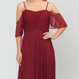 Ed Young Burgundy 8552 floor length dress Size: L